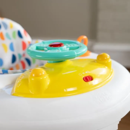 Bright Starts BRI17150 Andador para Bebé 2 en 1 Convertible y Plegable, con Luces, Sonidos, Música, Actividades Extraíbles y Altura Ajustable