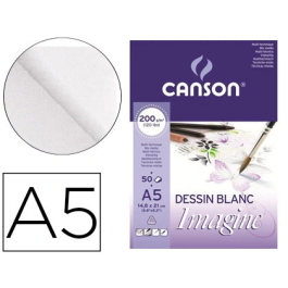 Canson Bloc Dibujo Multitécnicas Imagine DIN A5 Encolado Liso 14,8x21 cm 50 Hojas 200 gr/m2 Precio: 4.68999993. SKU: B1244QKEFZ