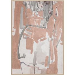 DKD Home Decor Cuadro Scandi Chica Rosa en Lienzo 123 cm Alto x 83 cm Ancho (2 Unidades)