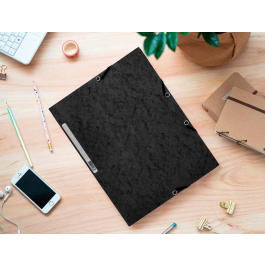 Q-connect Carpeta kf02169 Solapas Gomas Simil-prespan Negra 320x243 mm