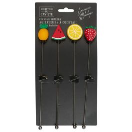 Cook Concept Juego de 4 Agitadores Cóctel Fruta Dolce Vita Acero Inoxidable