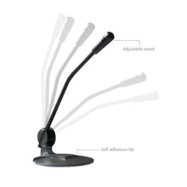 Ewent EW3550 Micrófono Multimedia para Llamadas por Internet y Grabación de Sonidos con Jack 3.5mm