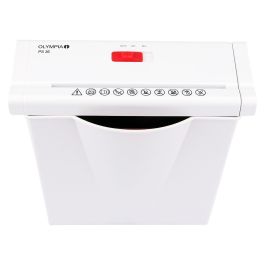 Olympia PS 36 - Triturador de papel de corte en tiras, 6 hojas, 34 cm de ancho de trabajo, 7 L, Blanco