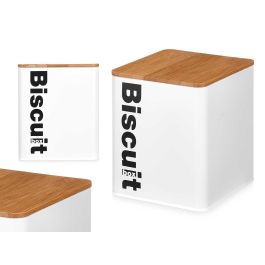 Bote Metal Cuadrado Biscuit Blanco Tapa Bambu Kinvara 14X16CM (6 Unidades) Precio: 28.9500002. SKU: B1E3LMCY2V
