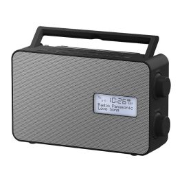 Panasonic RF-D30BTEG Radio Digital Portátil DAB+ con Bluetooth 5.0, FM, Pantalla LCD, Altavoz 10 cm, Resistente al Agua IPX4, Negro y Gris