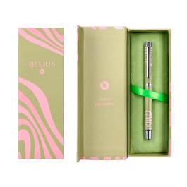 Belius Roller Ink Dreams Aluminio Verde Matcha Rosa Plateado Tinta Negra 0,7 mm Caja Diseño