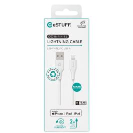 eSTUFF Cable Lightning Super Suave INFINITE 2m MFI - 100% Plástico Reciclado Libre de PVC
