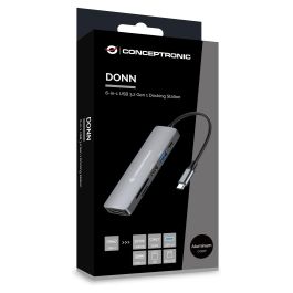 Conceptronic Donn 6-In-1 Multifunctional USB Hub Adapter, Hdmi, USB-C