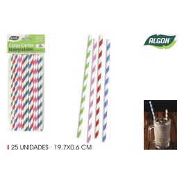 Pajitas de cartón con franjas - Set de 25 unidades - Algon (24 Unidades) Precio: 10.50000006. SKU: B12QBMM9EA