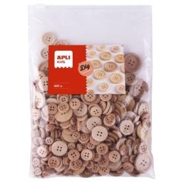 Apli Botones de Madera Natural, Bolsa de 400 Unidades en Varios Tamaños (10 mm, 15 mm, 20 mm, 30 mm) para Manualidades Precio: 14.58999971. SKU: S8420977