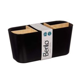Organizador ovalado 5 huecos bambú negro Berilo 21x10x9 cm (6 Unidades) Organizador ovalado 5 huecos bambú negro Berilo 21x10x9 cm (6 Unidades)