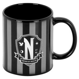 Wednesday Miércoles Taza Original Negro 0.35L - Cerámica para Bebidas Calientes con Caja Regalo