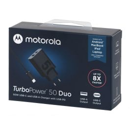 Motorola Cargador de Pared con Cable USB-C Turbo Power 50W - Carga Rápida