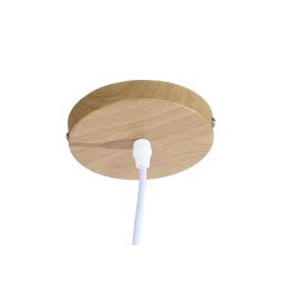 DKD Home Decor Lámpara de Techo Urban de Bambú y Poliéster Marrón Claro Blanco con Flecos 40x39x40 cm E27