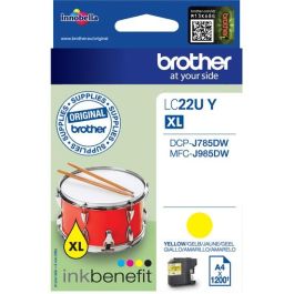 Brother LC22UY Cartucho de Tinta Original Amarillo - 1200 páginas - Para DCP-J785DW, MFC-J985DW