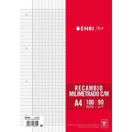 Enri Recambio Plus 100H A4 90 gr Milimetrado C-Margen 4 Taladros Blanco Enri Recambio Plus 100H A4 90 gr Milimetrado C-Margen 4 Taladros Blanco Precio: 1.79000019. SKU: B1K96BA5H2