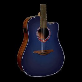 LAG Guitarra Acústica Folk Electroacústica Dreadnought A/E Cutaway Edición Limitada Blue Burst Lag Tapa Cedro Rojo Macizo Precio: 562.38864. SKU: B192EFNXHY