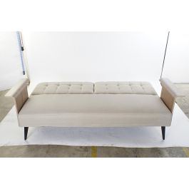 DKD Home Decor Sofá Cama Urban Beige y Marrón de Eucalipto y Poliéster Desmontable 203x87x81 cm Alt. asiento 41 cm