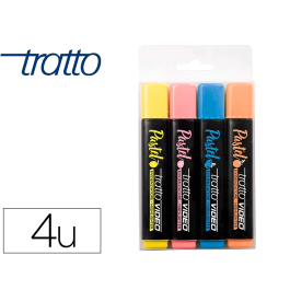 Tratto Rotulador Fluorescente Pastel Blister de 4 Unidades Colores Surtidos Tinta a Base de Agua Precio: 4.49999968. SKU: B1HPRYV6P3
