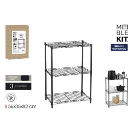 Moblekit Estantería de Metal 3 Niveles Negra 56 x 35 x 82 cm (2 Unidades) Precio: 40.49999954. SKU: B13FH63MA7