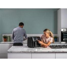 Ninja AF300EU Freidora de Aire 6 en 1 Dual Zone 7.6L, Cocina 2 Alimentos a la Vez, Max Crisp, Asar, Hornear, Deshidratar, Recalentar