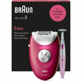 Braun Silk-épil 3 3-202 Depiladora Eléctrica 20 Pinzas con Sistema Masaje para Pieles Sensibles, Recortador Precisión, Cable