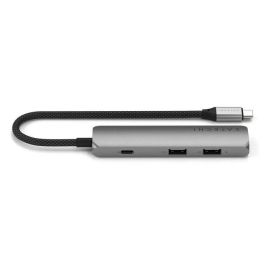Satechi Adaptador multipuerto Slim 4 en 1 USB-C con 4K HDMI y USB 3.0, 10 Gbps, Space Grey