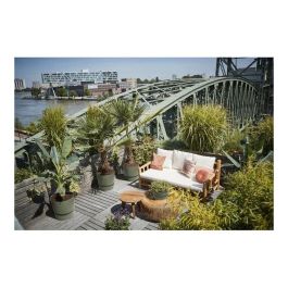 Elho Macetero Redondo Greenville 40 Exterior Ø 39 x H 36,8 cm Verde Hoja Plástico Reciclado Resistente Heladas