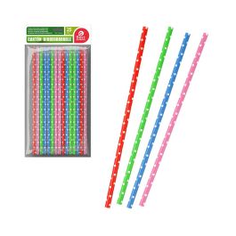 Best Products Pajitas de cartón con lunares, 25 unidades, colores surtidos, 19,5 cm