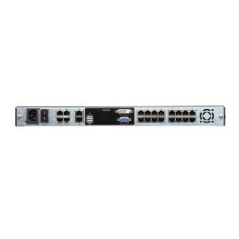 Aten KL1116VN KVM over IP Switch 16 Puertos Dual Rail, LCD 19'' Retroiluminado LED, Teclado Táctil Integrado Cat 5 Suizo/Alemán