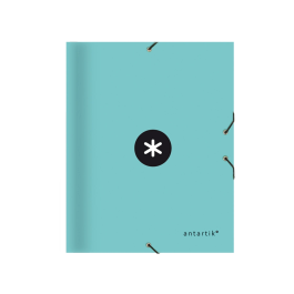 Antartik Carpeta Clasificadora A4 12 Departamentos con Goma, Cartón Forrado, Color Menta