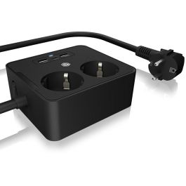 ICY BOX Regleta de Enchufe Doble con 2 Puertos USB Color Negro Precio: 42.50000007. SKU: B1JDZDS9VQ