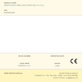 EDM Regleta LED 48W 4000K Luz Día 4700 lm IP20 150cm x 3.1cm x 12cm, Incluye Soportes, Ángulo 110°