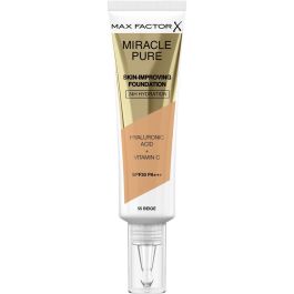 Max Factor MIRACLE PURE Base Maquillaje SPF30 #55-Beige 30ml | Hidratante 24h con Vit. C, Colágeno y Hialurónico
