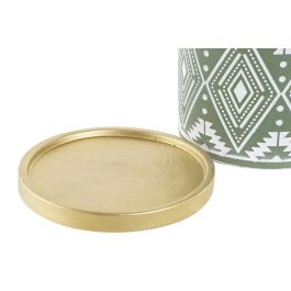 DKD Home Decor Maceta Boho Verde Gris Cemento con Plato 13 x 13 x 13 cm (12 Unidades)