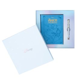 ERIK Set Cuaderno A5 200 Hojas Tapa Dura + Bolígrafo Alicia en el País de las Maravillas Disney con Marcapáginas y Caja Regalo