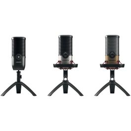 Cherry UM 9.0 PRO RGB Micrófono de Superficie para Mesa, 24 bit 192 kHz, Conexión USB, Negro y Bronce