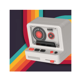 Wondee Altavoz Bluetooth Retro Grey con Iluminación Disco, 5W, 12h Batería, Sonido Potente, Diseño Vintage 80s