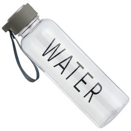 Day Botella de Agua 500 ml Con Correa, Tapón Coloreado Surtido, Texto "Water", Libre de BPA y Lavavajillas Day Botella de Agua 500 ml Con Correa, Tapón Coloreado Surtido, Texto "Water", Libre de BPA y Lavavajillas