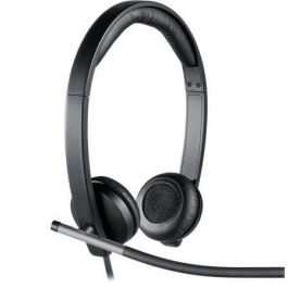 Logitech Auriculares con Micrófono H650E, Cancelación de Ruido, Compatibles con Skype, USB