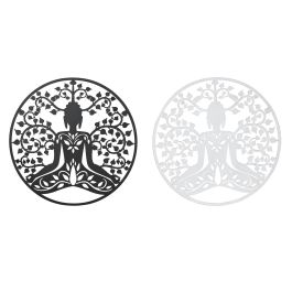 DKD Home Decor Panel de Decoración Mural Oriental con Motivo Buda, Fabricado en Metal Blanco y Negro, 100x100 cm (Juego de 2 Unidades Surtidas) Precio: 87.5000005. SKU: S3043055