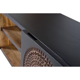 Giner y Colomer Mueble TV de Madera de Mango y Metal, Nogal Oscuro, 145 cm