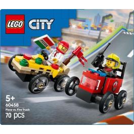 Juego de construccion coches de carreras: pizza vs camión de bomberos lego city Juego de construccion coches de carreras: pizza vs camión de bomberos lego city