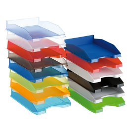 Q-connect Bandeja sobremesa plástico turquesa transparente 240x70x340 mm