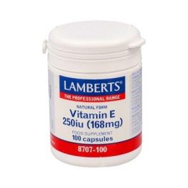 LAMBERTS Vitamina E Natural 250 U.I. d-alfa tocoferol 100 Cápsulas Apto para veganos y vegetarianos Precio: 23.7900003. SKU: B1AK94TJYM