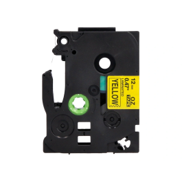 Q-connect TZE-631 Cinta Compatible Brother Etiquetadora, Amarillo-Negro, 12mm Ancho, 8m Largo