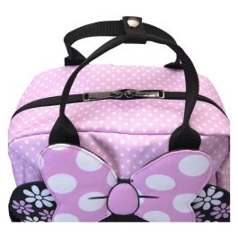 Loungefly Minnie Disney Rock the Dots - Mochila de nylon floral con detalles de apliques y bordados, tirantes ajustables