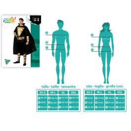 Disfraz Superhéroe Cómic Negro para Hombre Adulto Talla XS-S Ideal Carnaval con Múltiples Accesorios