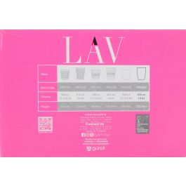 Lav Set 6 Vasos 415 cc Vega Ø8.6x12cm (8 Cajas)