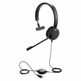 Jabra Evolve 20SE UC Mono Auricular Profesional con Cable, Control de Llamadas, USB para PC, Mono, Almohadillas de Piel Sintética